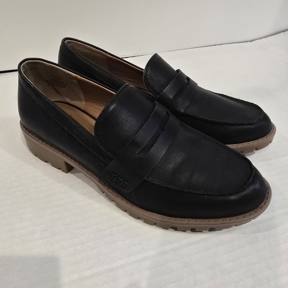 Style & Co Women's Black Olivvia Penny Loafer Flats Work Preppy Shoes Sz 6 NWOB
